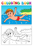 Advanced Coloring Page – Swimming