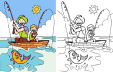 Advanced Coloring Page – Gone Fishing