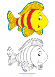Fill in the Color – Yellow Fish
