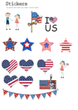 4th of July Sticker Clipart