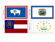 US State Flags Flash Cards WY, WV, GA, RI