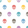 Colorful Skulls Wall Poster