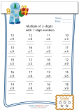 2 Digit Multiplied by 1 Digit Worksheet - #4