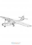 Single Wing Twin Engine Propeller Airplane Printable
