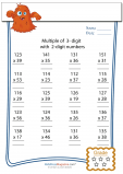 Multiplication Worksheet – 3 digit by 2 digit - #4