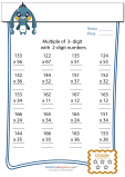 Multiplication Worksheet – 3 digit by 2 digit - #3