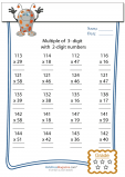 Multiplication Worksheet – 3 digit by 2 digit - #2