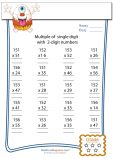 Multiplication Worksheet – 3 digit by 2 digit - #1