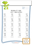 Multiplication Worksheet – 3 digit by 1 digit - #3