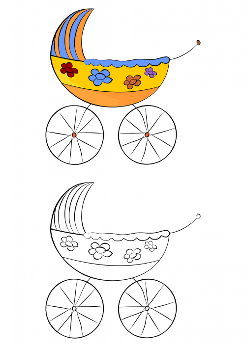 baby carriage coloring pages - photo #18