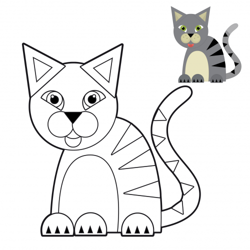 cat coloring pages for preschoolers - photo #19