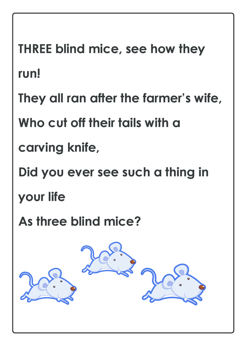 Three Blind Mice Nursery Rhyme KidsPressMagazine