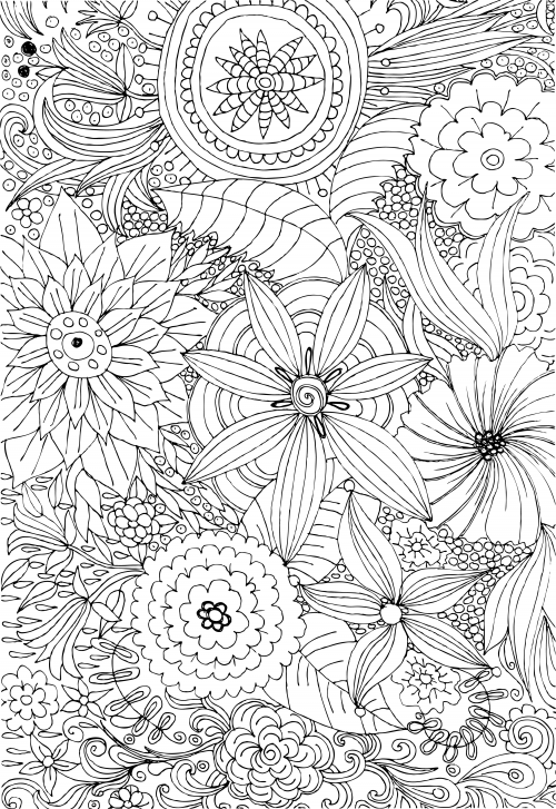 young adult coloring pages flowers printable - photo #3