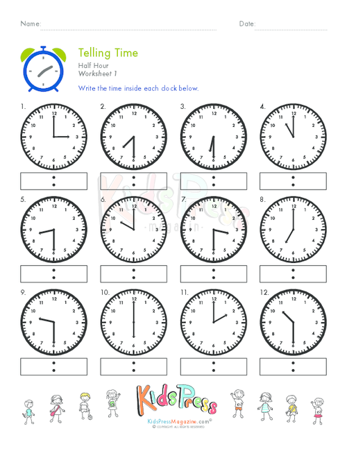 Telling Time Games For Preschool