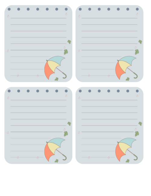 傘 メモ 無料ダウンロード 可愛い印刷して使える メモ帳用紙 メッセージカード台紙 テンプレート集 Naver まとめ
