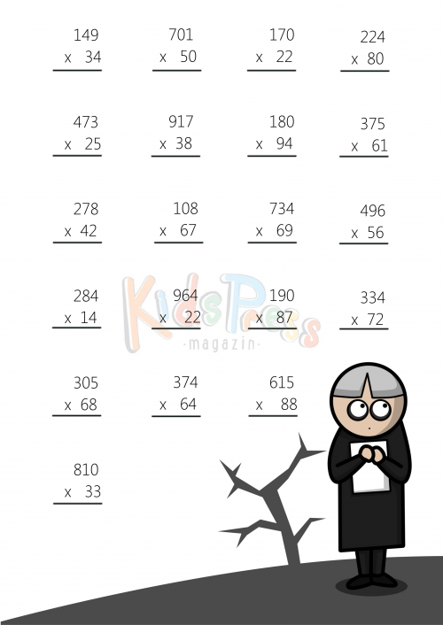 3 Digit by 2 Digit Multiplication Worksheet 3