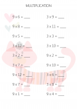 Easy Multiplication Practice Sheet 8