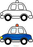 Match Up Coloring Pages – Police Car