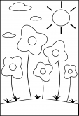 Preschool Coloring Page – Flowers