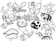Detailed Coloring Page – Bugs in Our Garden