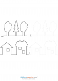 Complete the Pattern – Houses and Trees