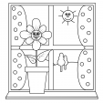 Coloring Page – Sunny Window