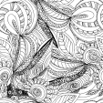 Nature Doodle Coloring Page