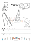 Alphabet Tracing Worksheet – V