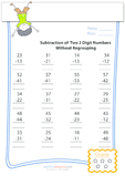 Subtraction – (2) Two digit Without Regrouping #4