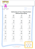 Subtraction – (2) Two digit Without Regrouping #3