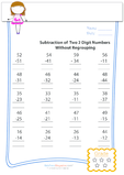 Subtraction – (2) Two digit Without Regrouping #2