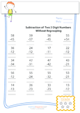 Subtraction – (2) Two digit Without Regrouping #1