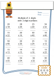 Multiplication Worksheet – 2 Digit times 2 Digit #3