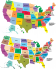 USA Map – Full Color with State Names