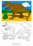 Walking Two Legged Dinosaur Coloring Page