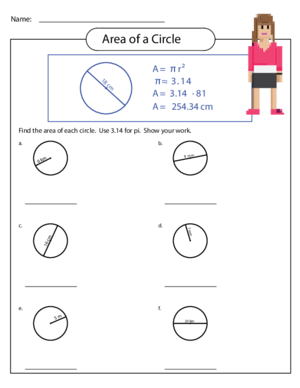 Measuring Area Worksheet – Circles 3 - KidsPressMagazine.com