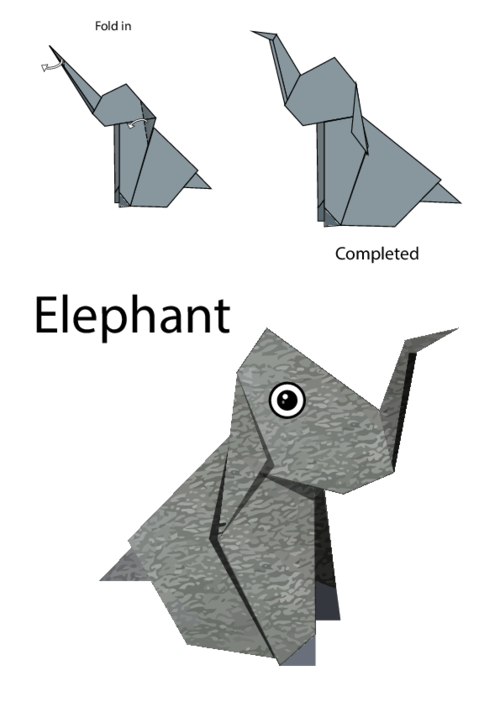 Easy Origami Instructions – Elephant 