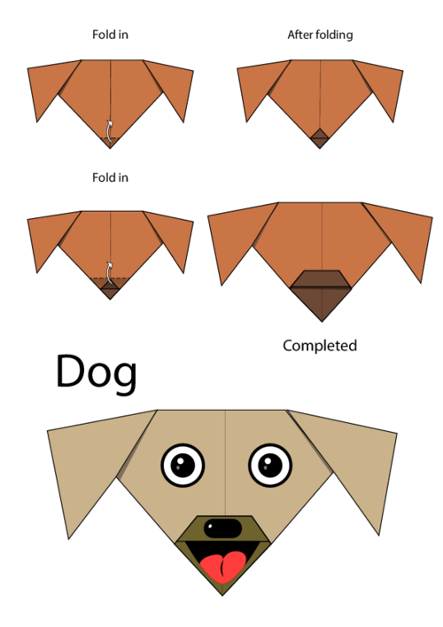 easy origami animals instructions dog Origami dog easy instructionsN