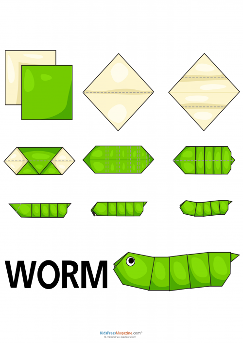 Easy Origami – Worm - KidsPressMagazine.com