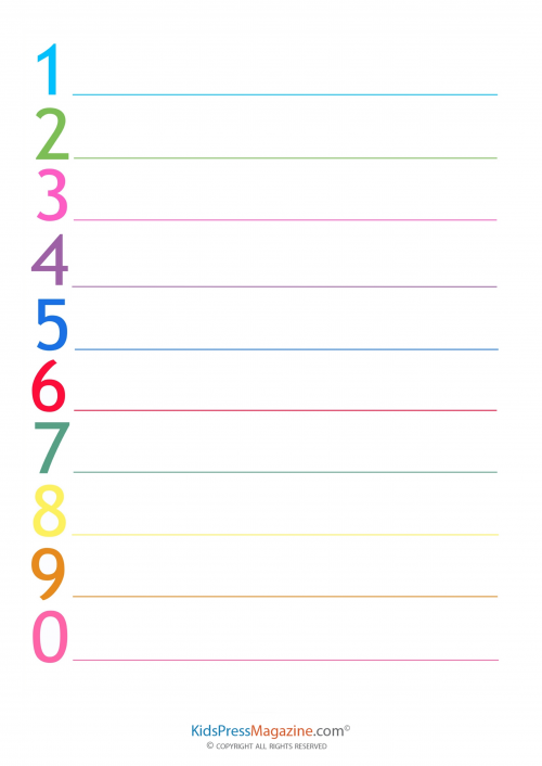 Writing Numbers Practice Sheet KidsPressMagazine