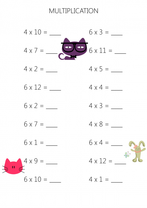Easy Multiplication Practice Sheet 7 - KidsPressMagazine.com