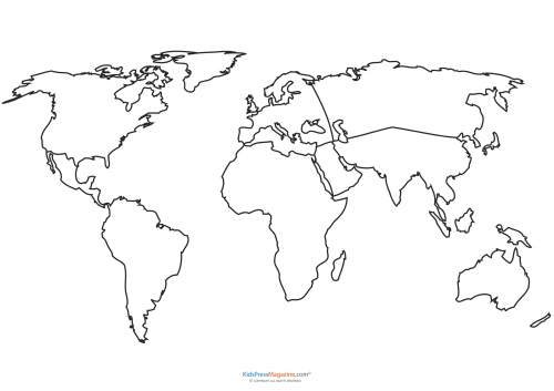 World Map Coloring Page - KidsPressMagazine.com