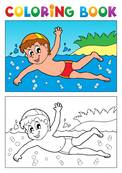 coloring pages swimming in ocean