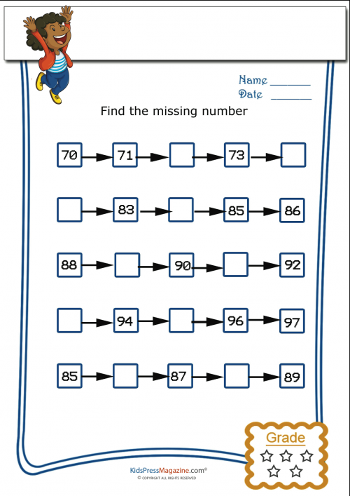 Missing Number Sequence - KidsPressMagazine.com