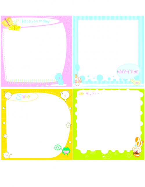 Four Printable Note Cards