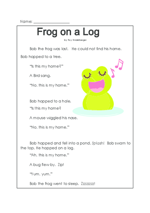 Frog on a Log - KidsPressMagazine.com