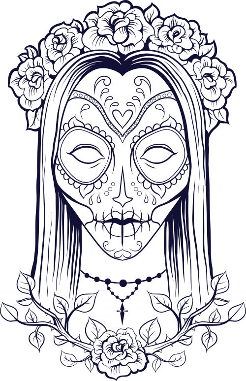 sugar skull girl coloring pages