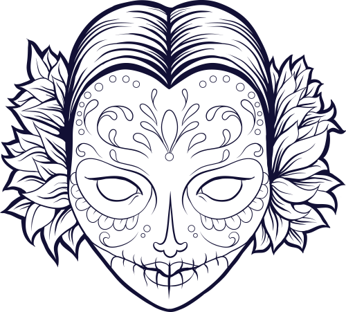female sugar skull coloring pages