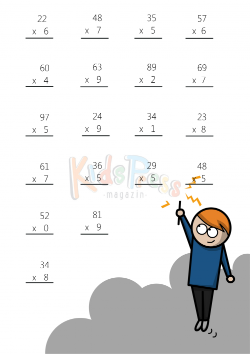 multiplication of one by 4 digits and 2 by 2 digits