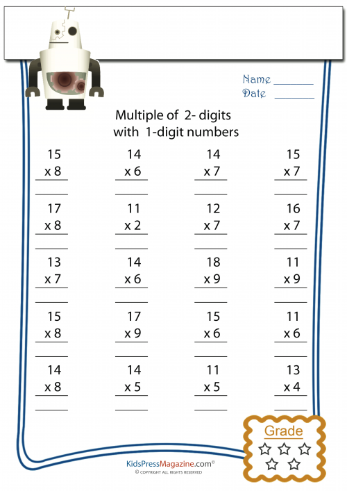 2 Digit Multiplied By 1 Digit Worksheet 2 KidsPressMagazine 2-digit-multiplied-by-1-digit-worksheet-2-kidspressmagazine
